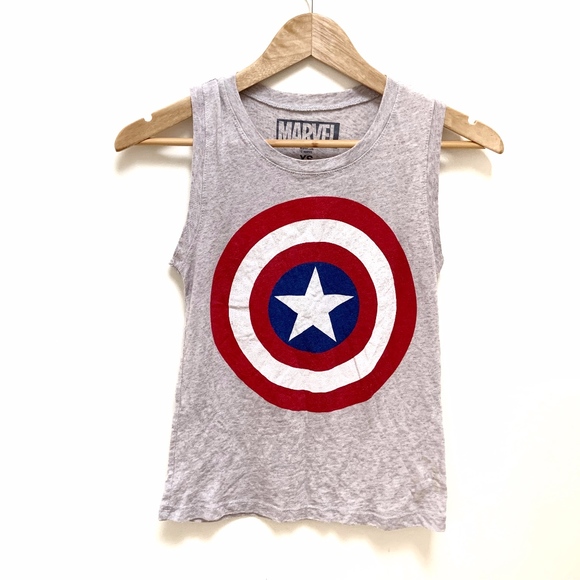 Marvel Tops - Marvel Capitan American gray muscle tank XS